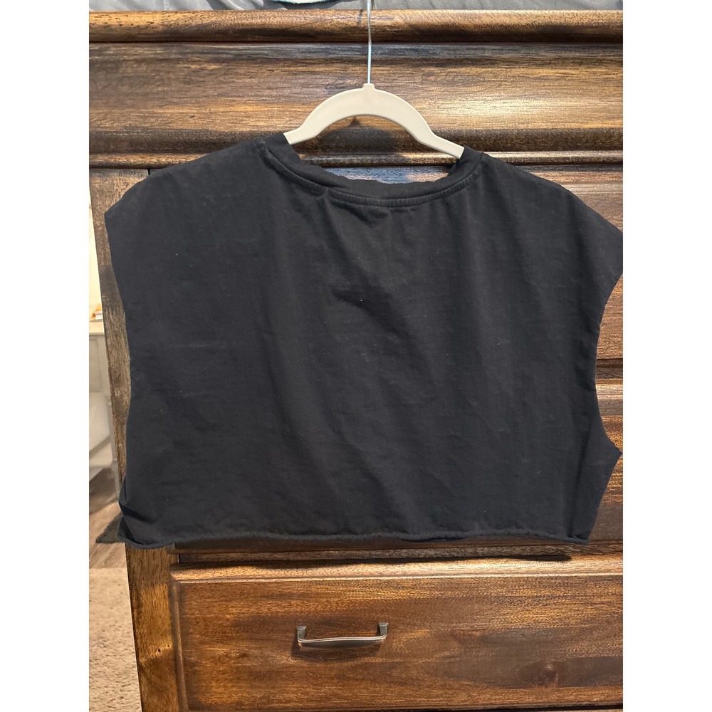SHEIN Black Energetic Eagle Graphic Cropped Muscle Tank Top Small - Picture 2 of 4
